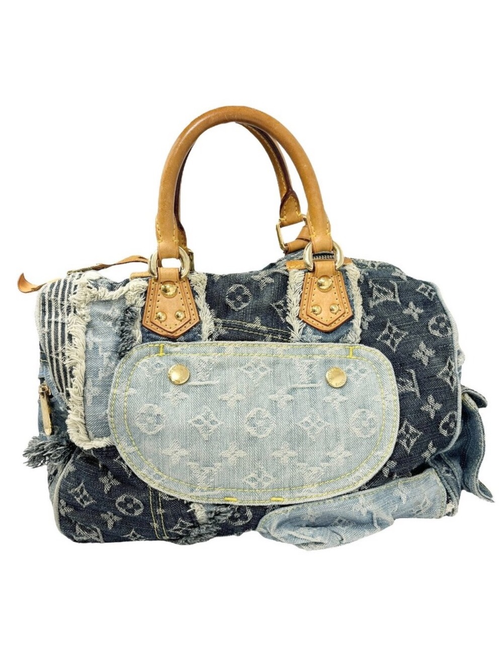Louis Vuitton Monogram Denim Speedy 30 Blue Shoulder Bag - Picture 2 of 8